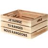 Paris Prix HOME DECO FACTORY Scatola Portaoggetti, 32 cm x 25 cm x 15 cm, Beige-Nero, Set di 3