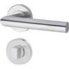 Yale Set di maniglie L 90 in acciaio inossidabile per porta con nottolino per chiusura privacy 35-S1L9-RRWC-88-3101, satinate, design moderno, adatto per porte interne ed esterne