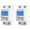 JOYELEC 2 PZ Contatore Energia Elettrica，Misuratore Consumo Elettrico，Contatore di Corrente con Guida DIN Schermo LCD,230V 10 (60) A Display consumo energetico, potenza, tensione e corrente