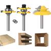APlus Router Bit Set [3 Pezzi], APLUS 8mm Fresa per Tagli a 45 Gradi + Frese per Linguette e Scanalature,T Punte di Falegnameria, Strumenti di Lavorazione del Legno per La Casa e Fai da te
