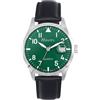 Ravel Plus - Orologio da Uomo Rotondo 40 mm con Calendario e Impermeabilità 3 ATM, Vetro Zaffiro e Quadrante Sunray - Analogico Quarzo - RPD002M - Nero/Quadrante Verde