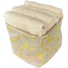 HOME ZEN HOUSEHOLD LINEN set 4 lavette asciugamani bagno 30x30 da bagno per neonato viso con cestino (cesta beige)