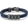 Generic Bracciale da uomo in stile vintage intrecciato a mano e personalizzato con 2-4 nomi. Perfetto come regalo per il marito, il fidanzato o il figlio. (Nome 2, Blu scuro 1)