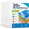 Bürogenie 20x Copertine Trasparenti A4 - Foderi Protettivi per Libri, Quaderni e Manuali - Copriquaderni Resistenti per Scuola, Ufficio e Università