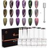 Nicedeco 6 Flaconi di Smalto Cat Eye Semipermanente per Unghie Colori Kit 8ML Smalto magneticp per Unghie Lampada UV LED Soak Off Gel Nail Polish Set 42