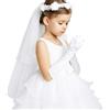 Inception Pro Infinite Corona comunione Bambine - Cerchietto damigella - fiori - perle - velo - bianco - merletto - Idea Regalo originale
