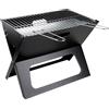 alpina Barbecue da tavolo a carbonella - Barbecue da tavolo con piastra e coperchio - Barbecue compatto con piastra grill - Barbecue da tavolo portatile - Ideale per esterni - Argento