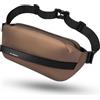 REETEE Marsupio Uomo Donna Marsupio Lavoro Marsupio Impermeabile PU Marsupio Sportivo, Marsupio Running con Cinturino Regolabile Rapido, Fanny Pack Bag per Running Ciclismo Campeggio (champagne)