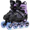 Ylaide Pattini in Linea per Bambini Regolabili, Pattini Rotelle per Bambini con 4 Ruote Luminosi per principianti Ragazze e Ragazzi (L (EU36-40))