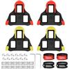KATIMI 4 Pezzi Tacchette Bici da Corsa, Attacchi Scarpe Bici da Corsa Compatibili Shimano SPD SL Tacchette Cicismo (Gialle/Blu/Rosso)