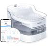 PETGUGU Fontanella per Gatti Intelligente con App e AI, Fontana Automatica per Gatti e Cani con Pompa Senza Fili Ultra Silenziosa <20dB, Filtro a 8 Strati, Sensore di Movimento, WiFi 2.4G, PF1, Marmo