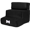 Yiifunglong - Scaletta per animali domestici, pieghevole, pieghevole, 3 gradini, per cani di piccola taglia e gatti, colore: Nero
