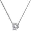 FOCALOOK Collana Donna Lettera C Argento 925 Collana Argento con Lettera D Collana con Lettera D