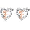 INFUSEU Orecchini Lettera, Argento Sterling 925 Orecchino Iniziale Lobo Iniziali Cuore Lettera A-Z Nome Iniziali Dell'alfabeto Gioielli Personalizzati Regali per Donne Ragazze