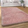 Paco Home Tappeto Salotto Moderno Soggiorno Pelo Lungo Monocolore Peloso Moderno, Dimensione:120x170 cm, Colore:Rosa