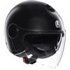 AGV - ETERES E2206, Casco da Moto Jet Unisex, Casco Moto Open Face con Anello Antifurto, Visiera Antigraffio e Anti-UV, Tecnologia con Assorbimento Istantaneo del Sudore, Matt Black, XS