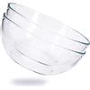 ChasBete - Set di 2 ciotole per insalata in vetro, 2 ciotole da dessert, diametro 20 cm