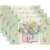 LUYANFX Tovagliette Colazione Stoffa 30x45cm Tulipano Lavanda, Tovagliette Americane Lavabili Primavera Feste Pasqua