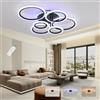ZAITINZ Plafoniera LED Soffitto Nera Moderna 70W 6 Anelli Dimmerabile | Lampadario LED moderno con Telecomando 4200lm, luce regolabile 3000-6000K, plafoniera grande soggiorno cucina sala da pranzo
