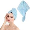 Shakeel Asciugamani Turbante in Microfibra, Super Assorbenti e a Asciugatura Rapida, con Design a Bottoni, Perfetti per Capelli Bagnati, Doccia e Spa - 1 Pcs, Blu