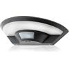 HUBER Lampada da parete a LED con sensore di movimento, 140°, 10 W, 800 lm, IP54, con sensore di movimento, lampada da parete interna, disco, antracite