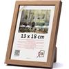 3-B MEGA - Cornice portafoto in legno di quercia con venature del legno ottiche delicate), 13 x 18 cm, cornice in legno, cornice per foto con vetro acrilico
