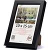 3-B Mega, cornice portafoto in legno, per ritratti, con vetro acrilico, 10 x 15 cm, colore nero