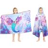 decalsweet 100% Cotone Poncho da Bagno per Bambini Morbido e Assorbente, Asciugamano da Spiaggia per Bambini con Cappuccio, Telo Mare Accappatoio, Accappatoio Piscina Doccia per Ragazza Ragazzi (Sirena)