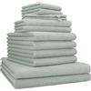 Betz 12 pezzi set di ascuigamani BERLIN 100% cotone Asciugamani da Doccia asciugamani Asciugamani per Ospiti Lavette Guanti da Bagno Colore giada - BERLIN