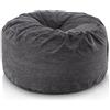 Aiire Puffo per Sedersi in Velluto a Coste - 120x50cm Pouf Poltrona Sacco XXL - Bean Bag Chair Morbido con Imbottitura per Decorazione della Camera da Letto - Puff Gigante Grigio