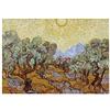 Panorama Quadro su Tela Canvas Van Gogh Alberi di Ulivo 30x21 cm - Telaio in Legno Incluso - Decorazione Murale