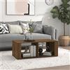 Tidyard Tavolino da Salotto con 2 Ripiani, Tavolino da Tè, Tavolo da Tè, Tavolo da Soggiorno, Materiale in Legno, Effetto Quercia, 100 x 50 x 36 cm