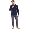 SNELLY Pigiama Uomo Invernale Cotone Punto Milano, Pigiami 2 Pezzi Morbido con Maglia Manica Lunga, Fantasia a Scelta,CL828 Taglie 48 50 52 54 56 58 60