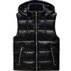 HAOLEI Piumino Senza Maniche da Donna con Cappuccio Piumino con Tasche Donna Imbottito Giubbotto Gilet Piumino Senza Maniche Corto Giacca Invernale 100 Grammi Elegante Piumino Leggero Caldo Gilet