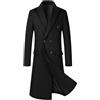 BXCZEDW Cappotto di lana da uomo Trench di media lunghezza con colletto con risvolto Doppiopetto Cappotto di lana Elegante Slim Fit Cappotti da pisello, Cammello, M