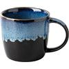 BIIGMING Tazza da Caffè in Ceramica, Tazza in Ceramica Blu 350ml per Ufficio e Casa, Lavabile in Lavastoviglie e Microonde, Manico Grande, Regalo per Natale Festa della Mamma Halloween Compleanno (1)