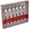 Pintinox Kyoto Set 6 Cucchiaini Moka Acciaio Inox Nichel FreeManici Effetto Legno Colore Wenge Dimensioni: 11,5 cm