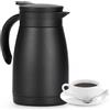 Olerd Caraffa termica da caffè con rivestimento in ceramica, caraffa termica in acciaio inox per mantenere il caldo, dispenser per tè, acqua e bevande da 750 ml (nero)