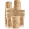 XIAQICA 100 Pezzi Addensare Bicchiere di Carta 240ml Biodegradabili e Compostabile Bicchieri per Feste Marrone Bicchierini Caffè per Bevande Fredde Riutilizzabile Bicchierini Caffe Carta