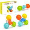 ECHOCUBE Giocattoli a ventosa, 3 PCS Giocattoli sensoriali rotanti Regalo di compleanno, Giocattoli in silicone a ventosa Giocattoli da bagno per bambini e bambine