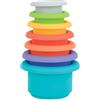 Nuby Bicchieri impilabili in silicone morbido, giocattolo interattivo, favorisce la coordinazione, confezione da sette, 9+ mesi