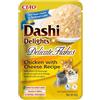 INABA Dashi Delights Delicate Flakes, Delicati Fiocchi in Brodo di Pollo con Formaggio - Cibo Umido per Gatti, Snack per Gatti Con Proteine, Ingredienti Naturali - Pasto Complementare - 1 x 40gr