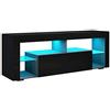 SONNI Mobile da TV 140x35x50.5 cm, Armadio per Supporto TV, Mobile Porta TV Orientabile Il Colore LED a Illuminazione, capacità di Carico 30 kg - Nero