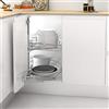 Menage Confort 180º Vassoio semicircolare per angolo da cucina, metallo, larghezza porta 500 mm/altezza prodotto 730-780 mm