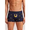 Intimissimi Boxer Cotone Superior Stampa Ferri Di Cavallo Blu