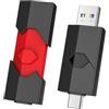 Vansuny Penne USB 3.0 64GB, Chiavetta USB C 2 in 1 con OTG, Trasferimento Veloce fino a 110MB/s, Pen Drive per Smartphone Android, PC, Laptop, Mac, Supporto File 4K (2 Pezzi, Nero + Rosso)