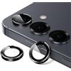 JETech Pellicola Fotocamera per Samsung Galaxy S25+ / S25 Plus 5G, 9H Vetro Temperato Cover Anello Individuale in Metallo, Vassoio di Installazione Facile, HD Chiaro, 1 Set (Nero)