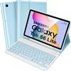 SOPPY Custodia per Tastiera Samsung Galaxy Tab S6 Lite, Italiano QWERTY, Custodia con Tastiera Rimovibile per Samsung Tab S6 Lite 10.4 2020 (SM-P610/P615), 2022 (SM-P613/P619), Azzurro