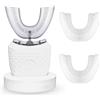 WingFly Spazzolino Ad Ultrasuoni Automatico, Spazzolini ad Ultrasuoni a 360 ° Spazzolino Elettrico e Kit di Sbiancamento dei Denti, 2 Testa di Ricambio, IPX7 Impermeabile (Bianco)