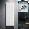 ELEGANTE Termoarredo Design Flat 1800 x 616 mm con Termostato Multiblocco Cromato, Radiatore Piatto Singolo Strato Verticale Attacco Centrale